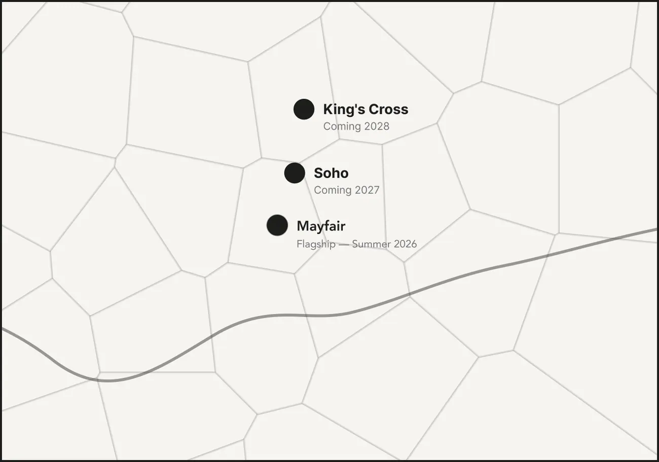 Map showing No.1 Princes St locations across London
